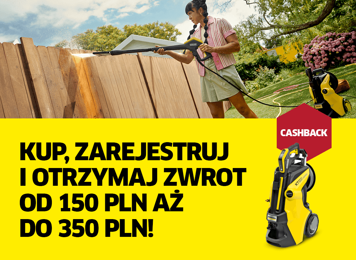 Kup myjkę wysokociśnieniową, zarejestruj i odbierz zwrot od 150 do 350 zł!
