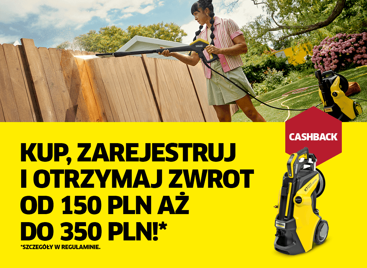 Kup myjkę wysokociśnieniową, zarejestruj i odbierz zwrot od 150 do 350 zł!