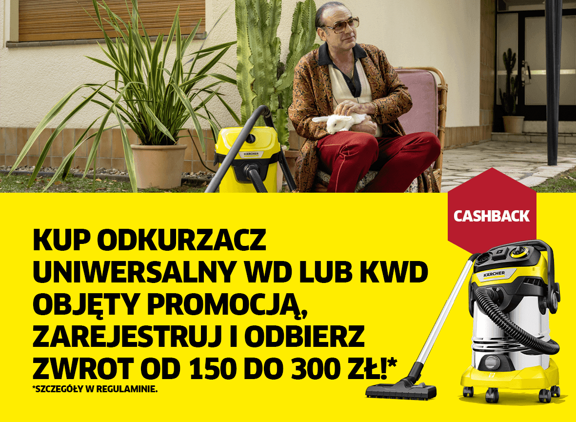Kup odkurzacz uniwersalny, zarejestruj i otrzymaj zwrot od 150 do 300 zł!